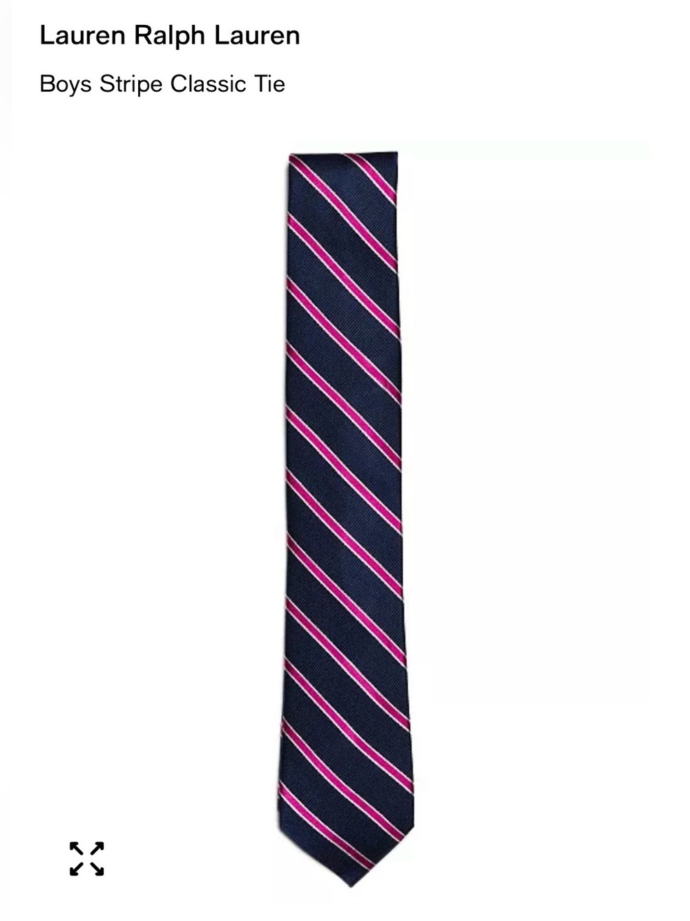 LAUREN Ralph Lauren Boys Silk Stripe Classic Tie Blue Pink White